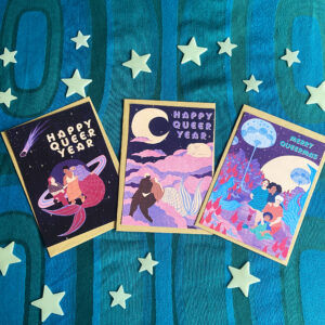 Lot de 3 Cartes de vœux COSMOS EN TENDRESSES