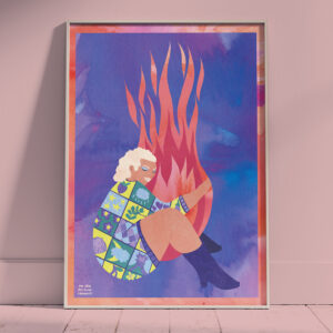 Affiche - "Câlin" extraite du carnet de coloriage "Brasiers aux cœurs"